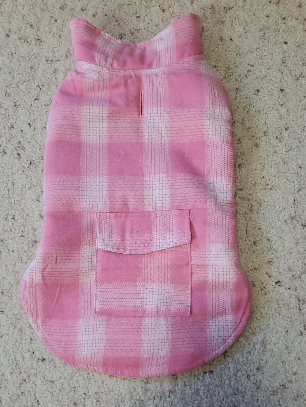 Pink Plaid Pet Vest with Pocket